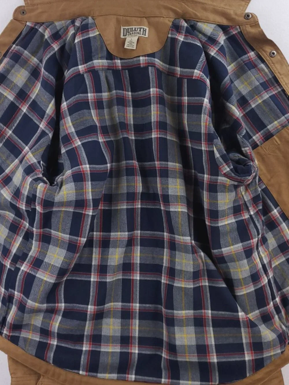 Duluth Trading Fire Hose Limber Jac Jacket Flannel Lined Canvas Men's Large